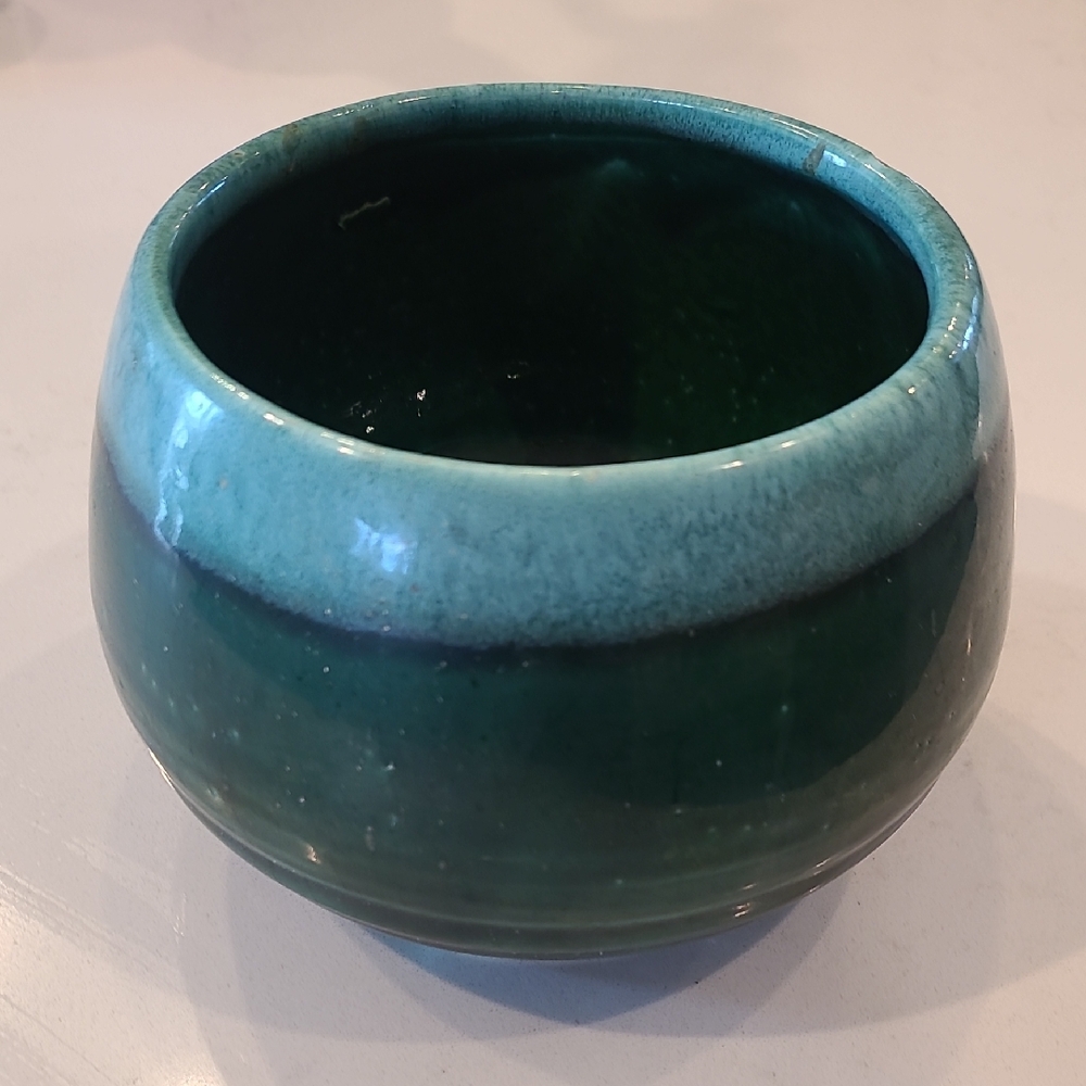 Turquoise Green Retro California Vintage Pottery Bowl